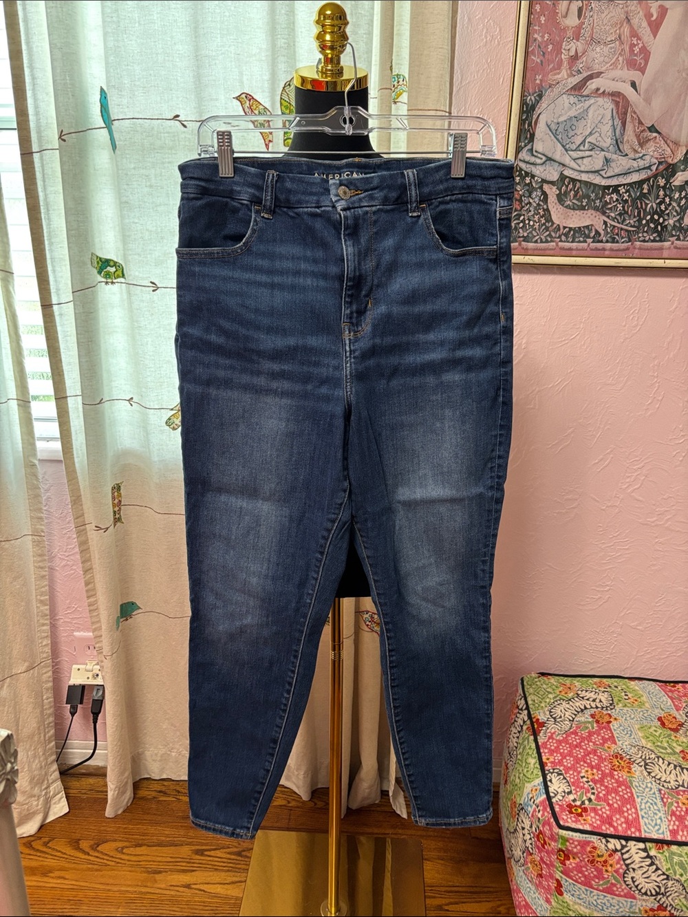 American Eagle Outfitters Dark Blue Stretch Jeans